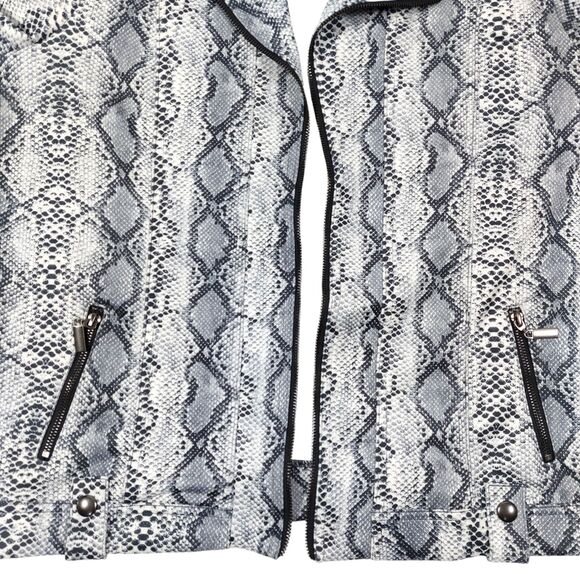 Multiples Jacket Womens Sz 1X Python Animal Snake Print Open Front Zipper Detail - Picture 9 of 12